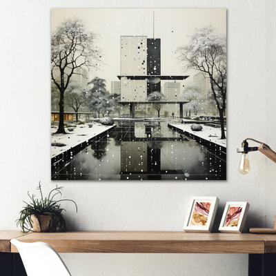 " Gray Mid Century Architectural Elegance "