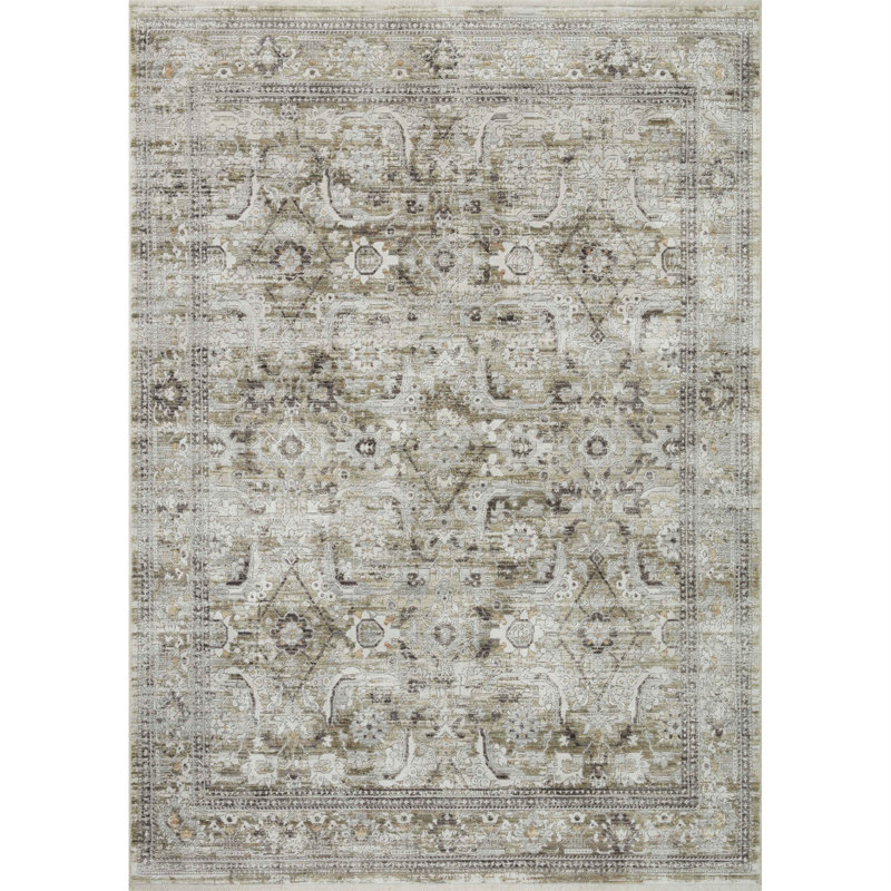 Rectangular Gray Synthetic Power Loomed Area Rug 9'3" x 12'10"
