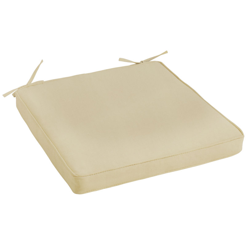 Sunbrella Outdoor 2'' Dining Chair Seat Cushion, Antique Beige Sunbrella® Canvas