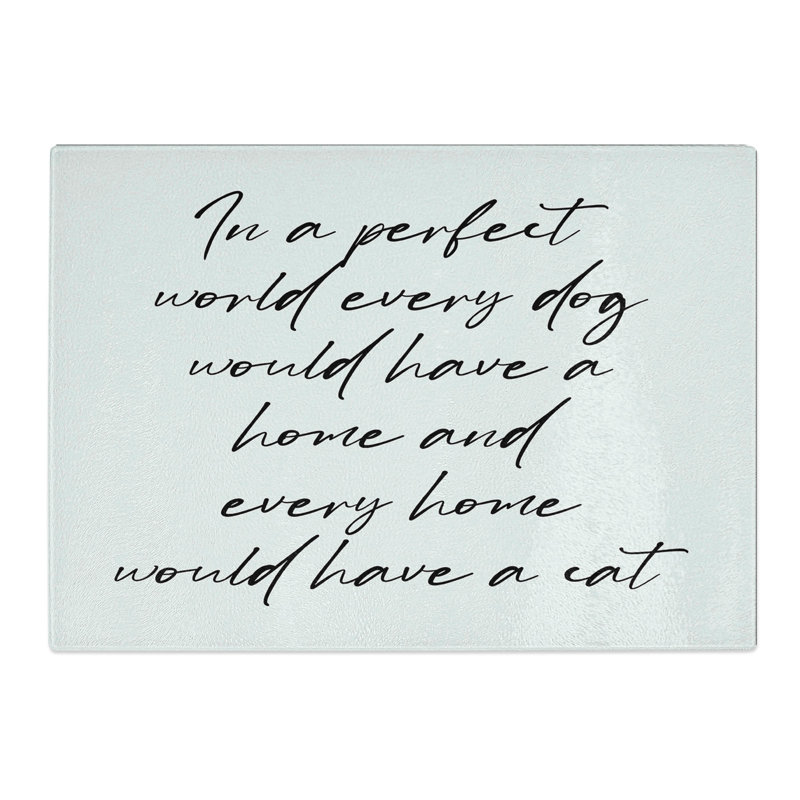 Dog Typography Chopping Board, 0.4cm H x 28.5cm W x 39cm L