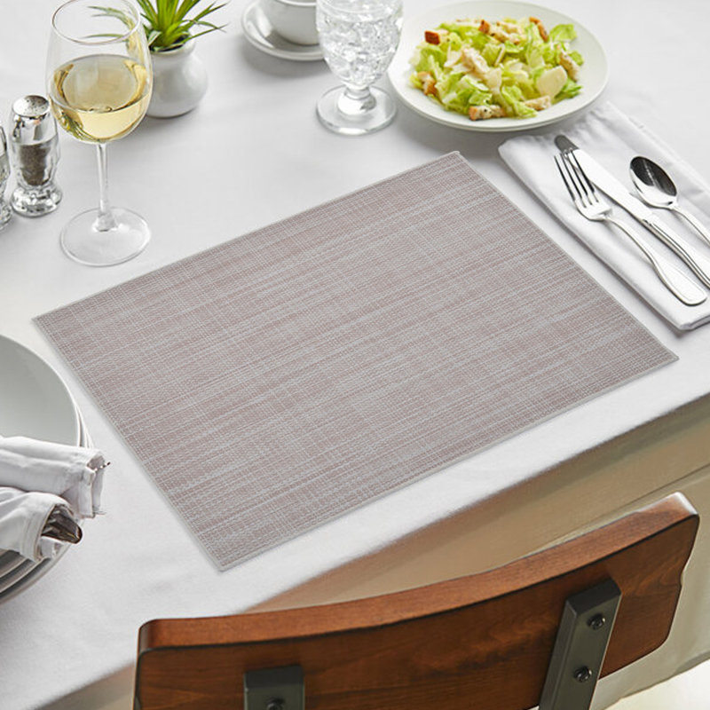 Elegant Brown PVC Placemats Set 18x12 Inches Heat Resistant Table Mats for Dining and Christmas Decor, Sand Brown