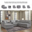 Canapé modulaire 6 pièces avec méridienne et console audio Braintree-111569918