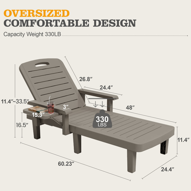 Bryssia Outdoor Armrest Bench（Set Of 2）, Gray
