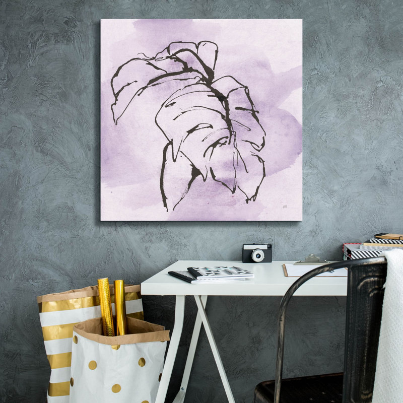 «Midnight Plum Leaf 1» par Chris Paschke, art mural sur toile, H 26 po x l 26 po x P 1,5 po