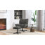 Upholstered Chenille Swivel With Footstool Accent Chair
