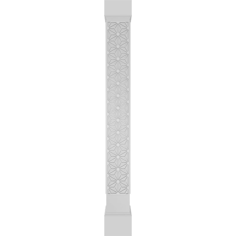 Craftsman Classic Square Non-Tapered Hampton Fretwork Column, 120" H x 11.625" W x 11.625" D