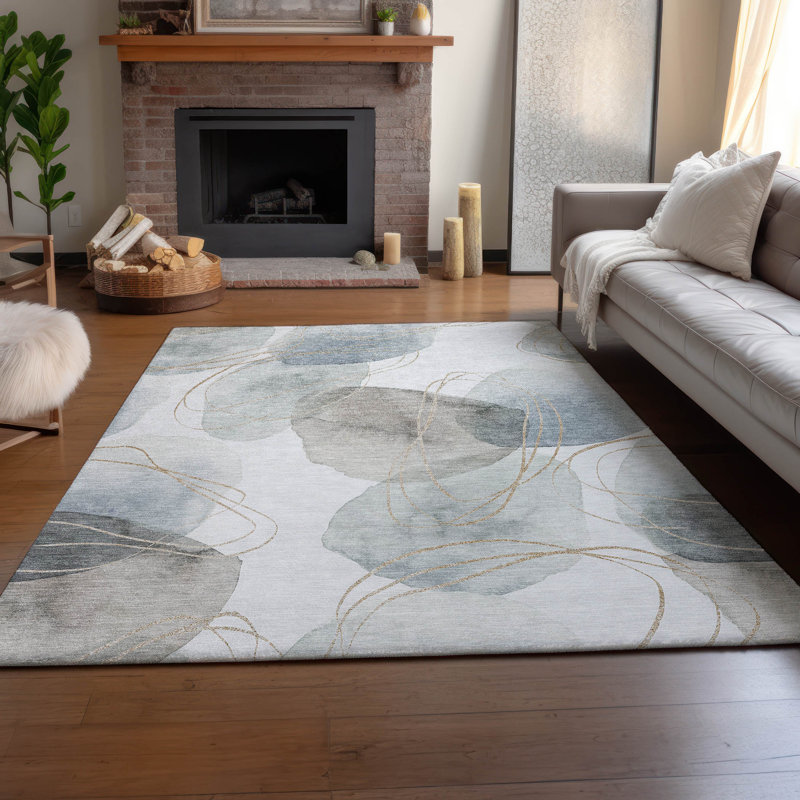 Tapis ivoire Cerrito AMF544 lavable à la machine de qualité supérieure, Rectangulaire 3 pi x 5 pi