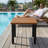 17.7" Square Outdoor Side Table, Teak-color Patio End Table