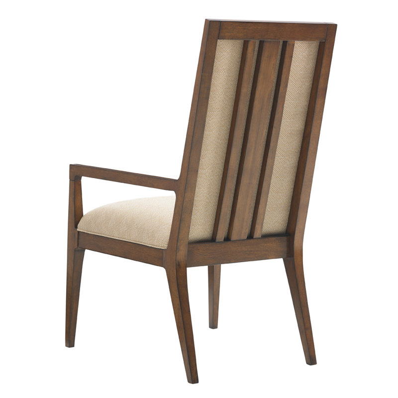 Island Fusion Natori Slat Back Arm Chair, Gold