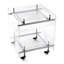 Structure en acier inoxydable, chariot mobile en acrylique transparent, table basse et support de rangement