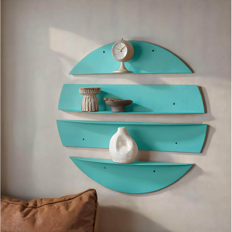 Decorative Metal Wall Shelf, Turquoise