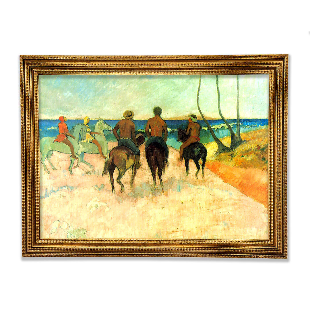 Gauguin Riding On The Beach 2 Gerahmter Druck