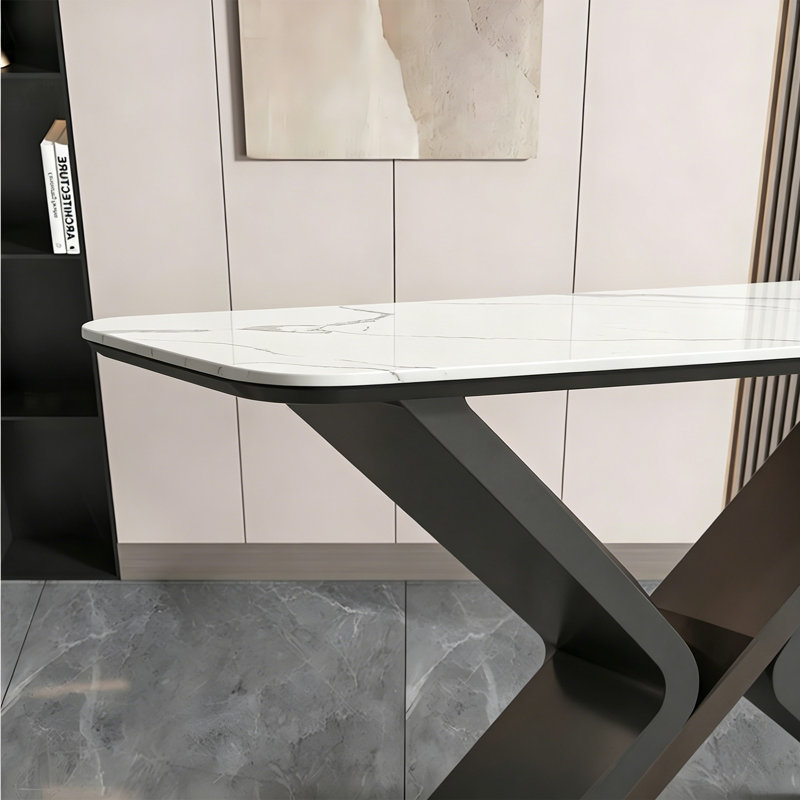 Italian style sintered stone console table, 33.4" H x 70.8" W x 13.7" D