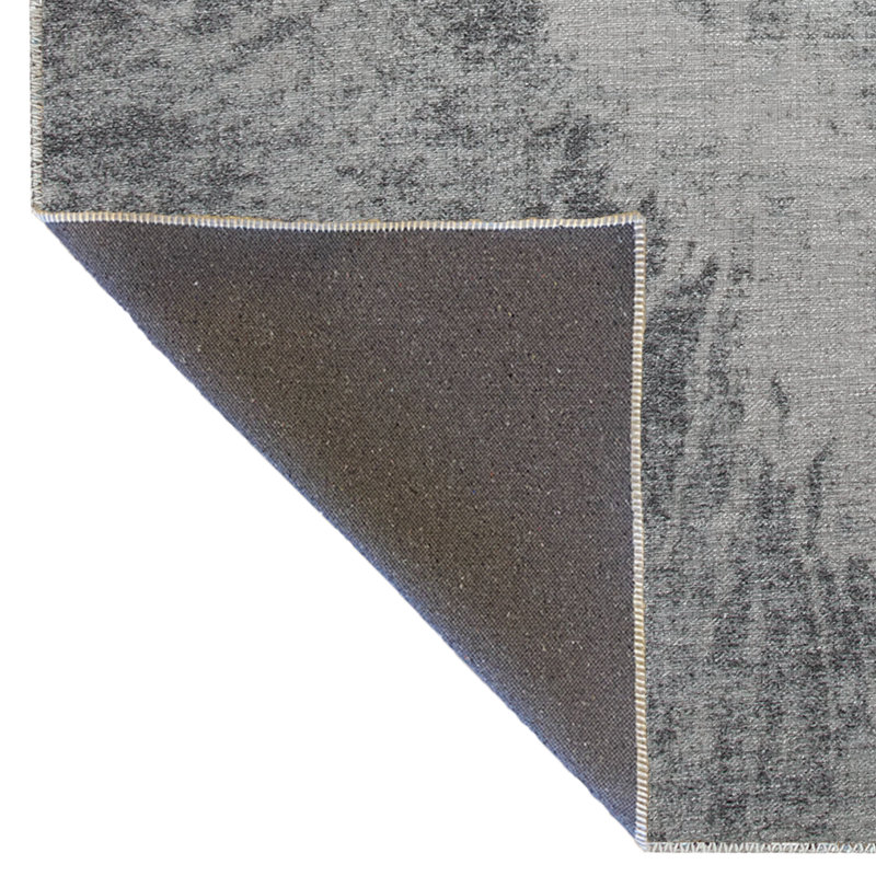 Tapis décoratif moderne à motif abstrait gris, Rectangle 3 pi 11,24 po x 5 pi 10,87 po