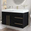 Meuble-lavabo flottant avec lavabo en céramique et plateau en faux marbre