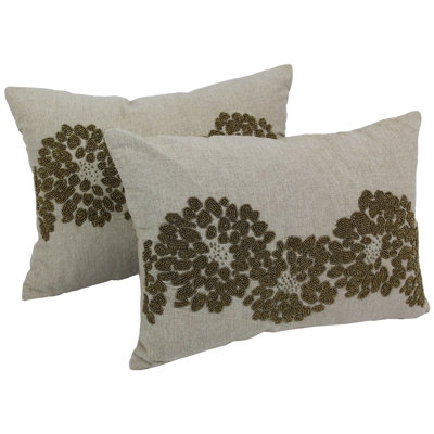 Floral Pattern Chambrey Cotton Throw Pillow