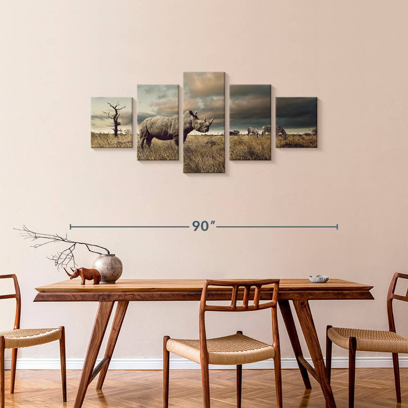 Fierce Rhinoceros, 34" H x 74" W