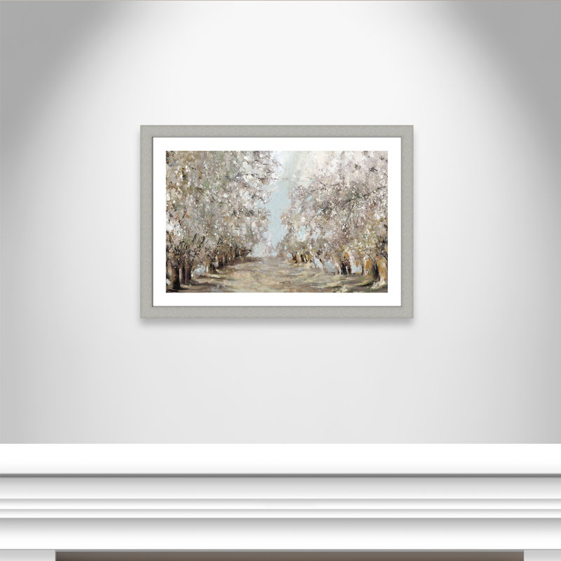 Spring Blossoms - Art encadré autoportant, H 27 po x l 37 po x P 1,25 po, Cadre argent brossé