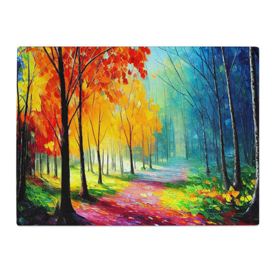 Colourful Spring Forest Vol.4  Glass Chopping Board