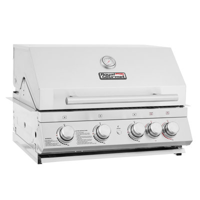 Barbecue au gaz Royal Gourmet avec brûleur arrière infrarouge, argent