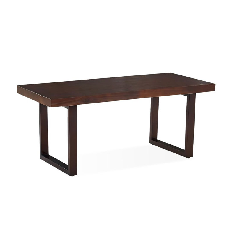 Dark Walnut Rectangular Solid Wood Writing desk, 29.53" H x 62.99" W x 27.56" D