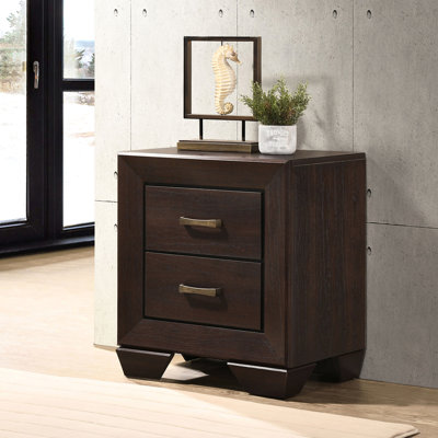 Table de chevet rectangulaire en cuivre foncé 2 pour la chambre à coucher, grand rangement dans les tiroirs et attrait naturel de la table de chevet, mobilier de chambre idéal, structure double