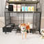 Cage pour animaux avec cadre en fer, pratique et noir, 23,28 po L, l 34,91, l 48,57 H, pratique