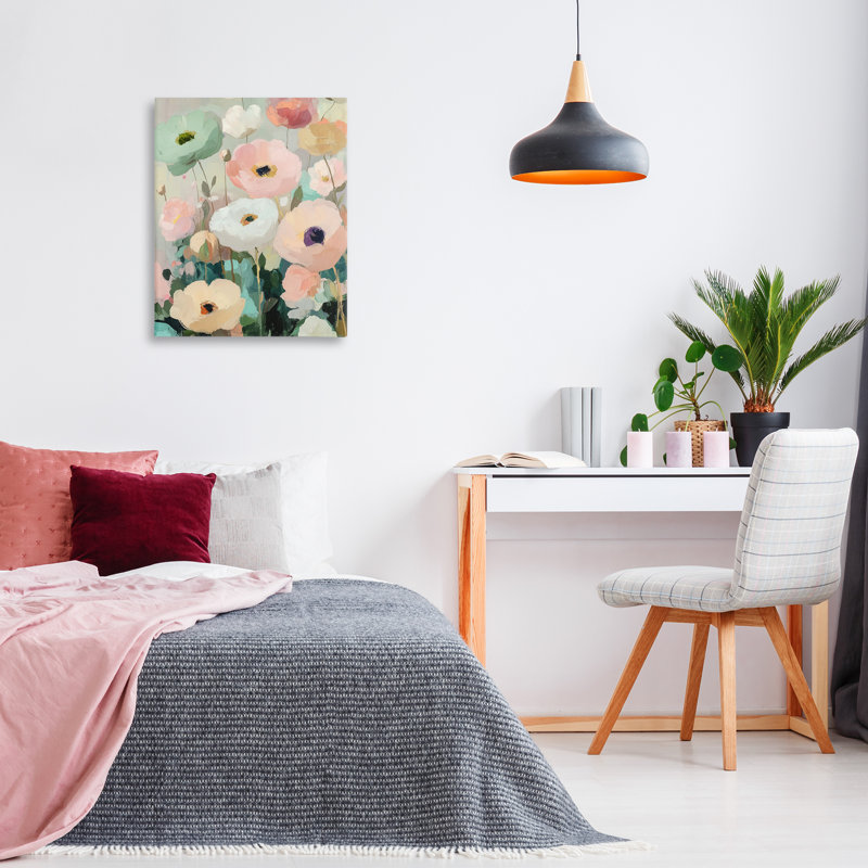 Garden of Mint Poppies, toile par Annabelle Hall, H 30 po x l 24 po