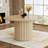 Round Dining Table for 4, Farmhouse Kitchen Table with Metal Base-1166080217