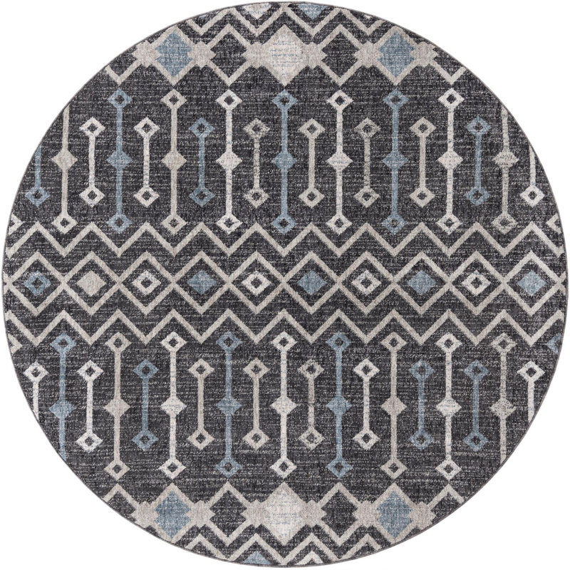 Abstract Indoor Rug, Round 7'