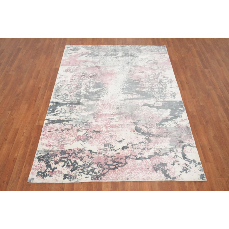 Tapis abstrait abstrait pastel abstrait 5 x 7