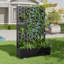 Support pour plante en fer noir avec roues - H 73 po x P 16 po x L 47 po, conception modulaire autoportante, ensemble 1 pièce