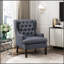 Chaise d'appoint capitonnée à boutons avec coussin en mousse, mobilier de salon confortable et élégant pour les intérieurs modernes-1106067213