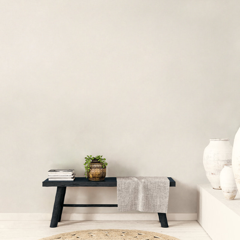 Rouleau de papier peint L 33 pi x l 21 po Small Prints, Taupe / blanc