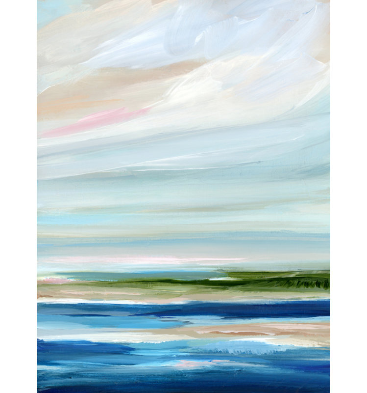 Soft Horizon Seascape by Nicole Walsh — Abstract Wall Art, Black, Matted Framed Print, 40 × 60
