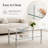 Modern 2-Tier Rectangular Glass Coffee Table with Metal Frame