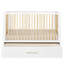 HushCrib 3-in-1 Convertible Crib with Trundle, Toddler Bed, Daybed, White / Natural