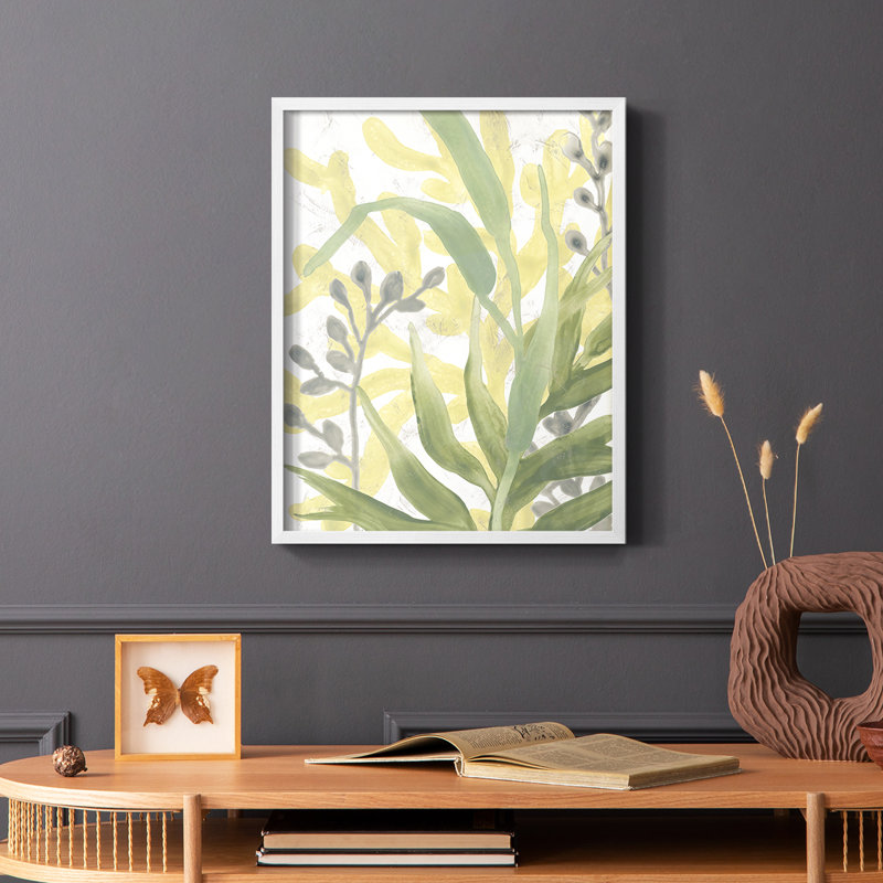 Sea Grass Fresco I, reproduction encadrée - bois massif