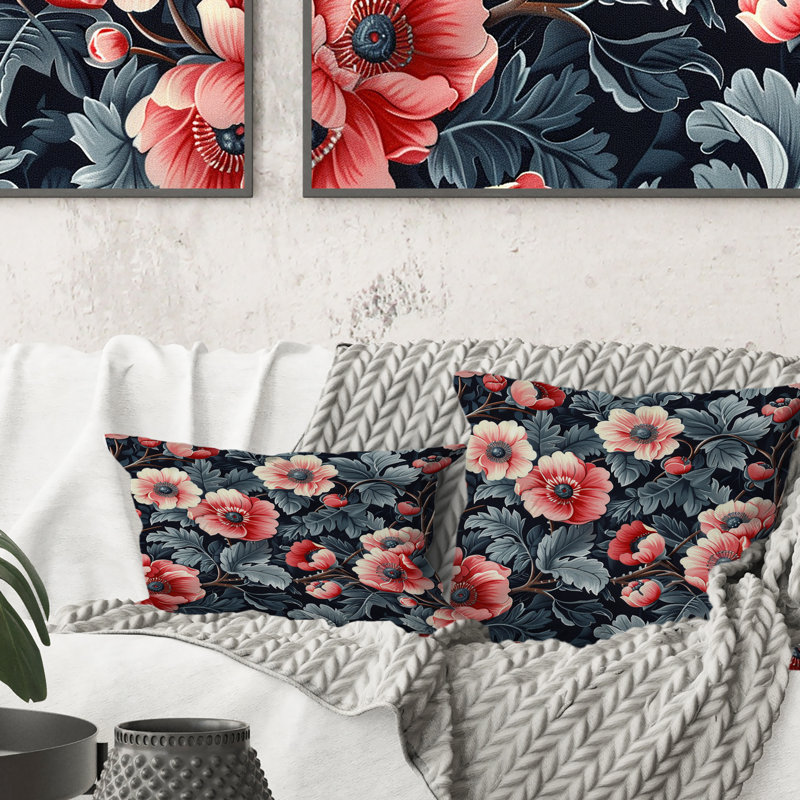 Coussin Rose Modern, H 16 po x l 16 po