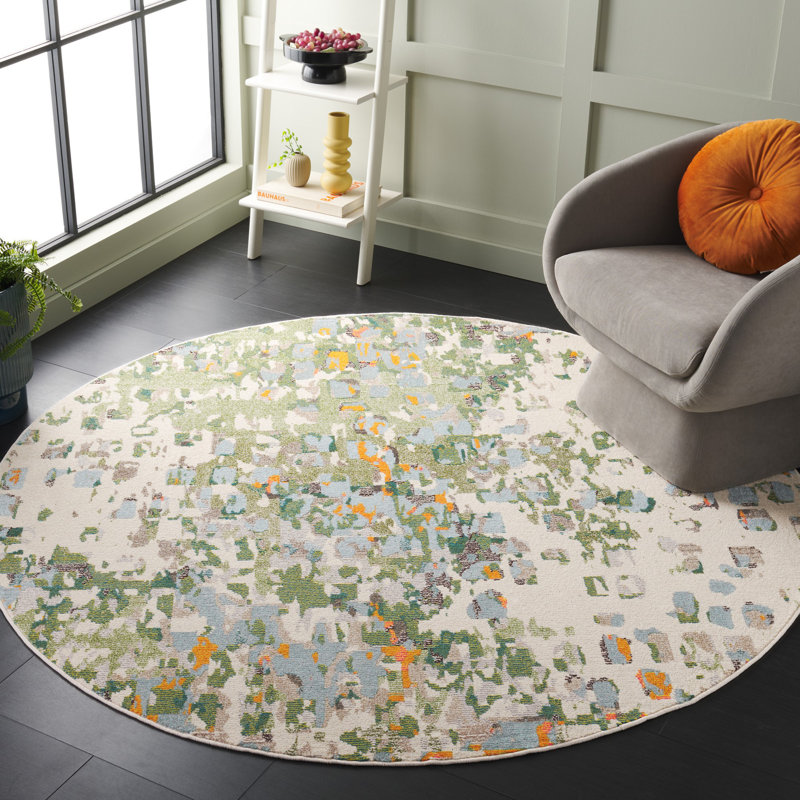 Monaco Performance Abstract Rug, Round 6'7"