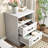 Farmhouse 2-Drawer Nightstand with Charging Station and Open Storage Shelf, 17.7" W-1681339265-1681339318