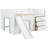 Full Size Low Loft Bed with Slide,Three Storage Drawers and Two Doors-1058462496