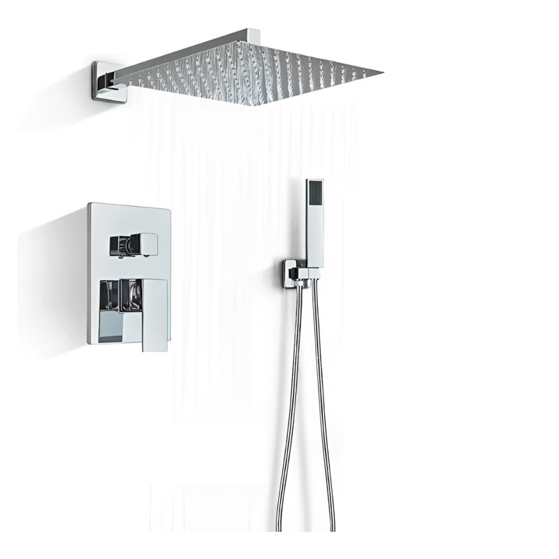 CSA - Ensemble de douche chromé 12 po à fonction de dérivation 12 po