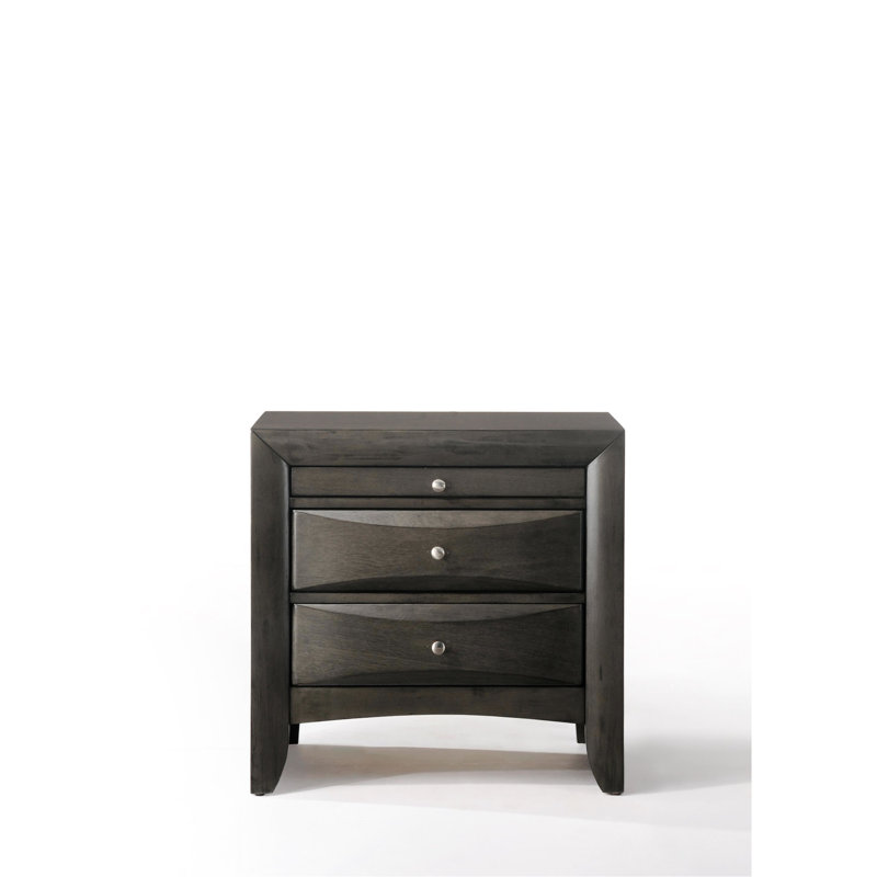 Table de chevet polyvalente en chêne gris avec tiroirs et plateau pratique pour la chambre à coucher, Gris