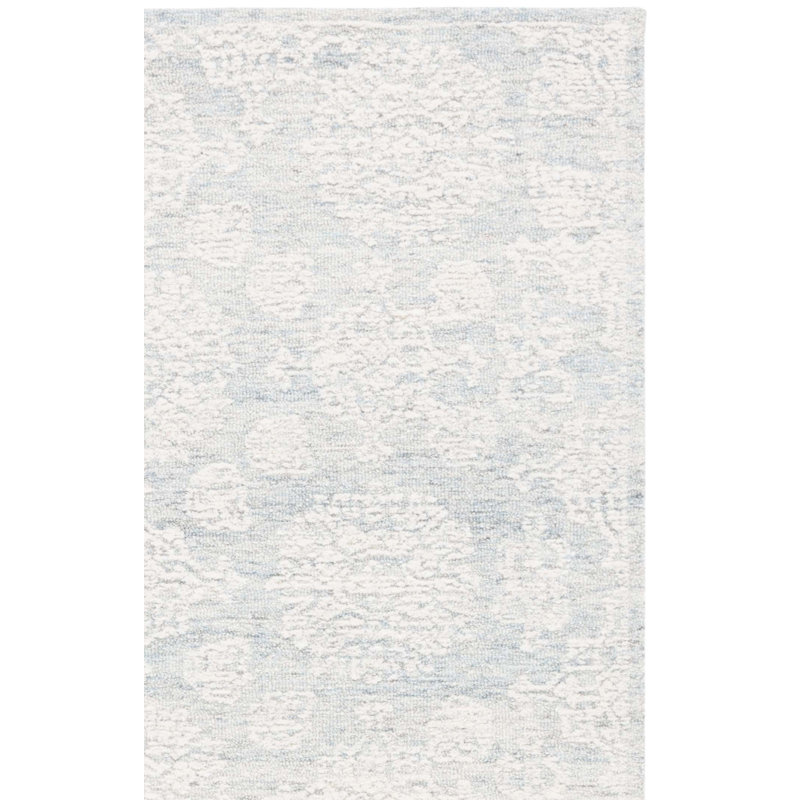Ranner Ebony Hand Tufted Wool Cotton Floral Rug in Ivory/Light Gray/Gray, Runner 2'3" x 9'