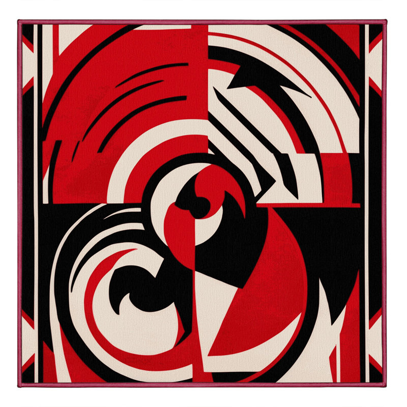 Obsidian Flame Rug, Square 7'
