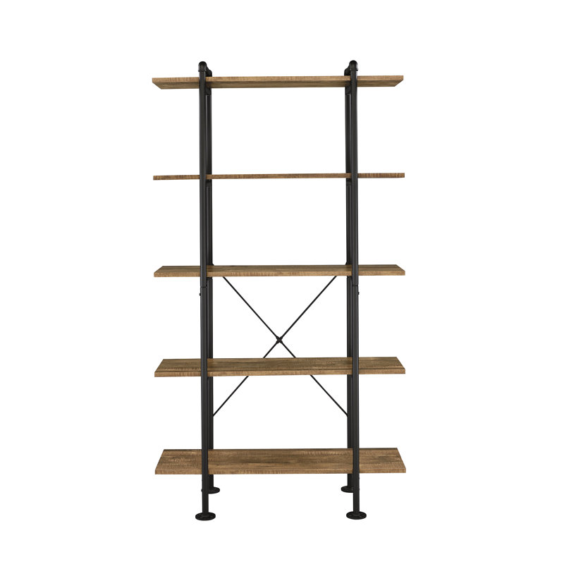 Bookcase in Rustic Oak & Black Finish