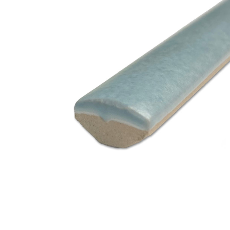 Coco Demi-Bullnose 1/2 In. X 7-7/8 In. Ceramic Wall Trim, Matte Blue Grass