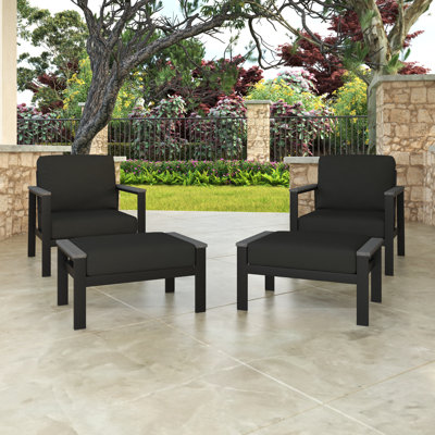 Townsend Patio Chair Sunbrella Cushions and Ottoman