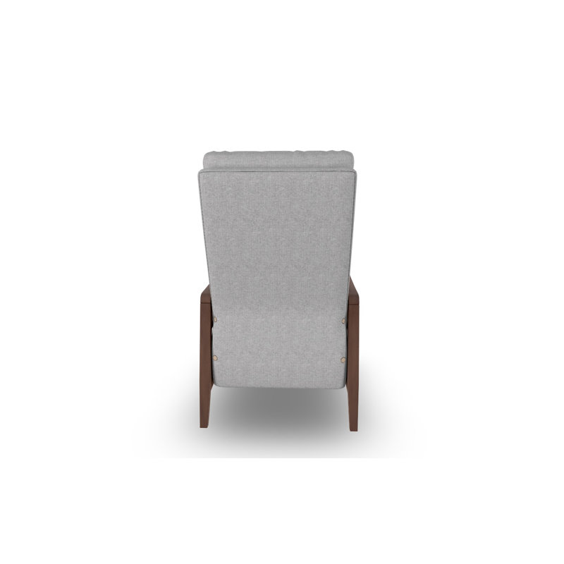 Modern High Leg Recliner, Dark Walnut, Pine